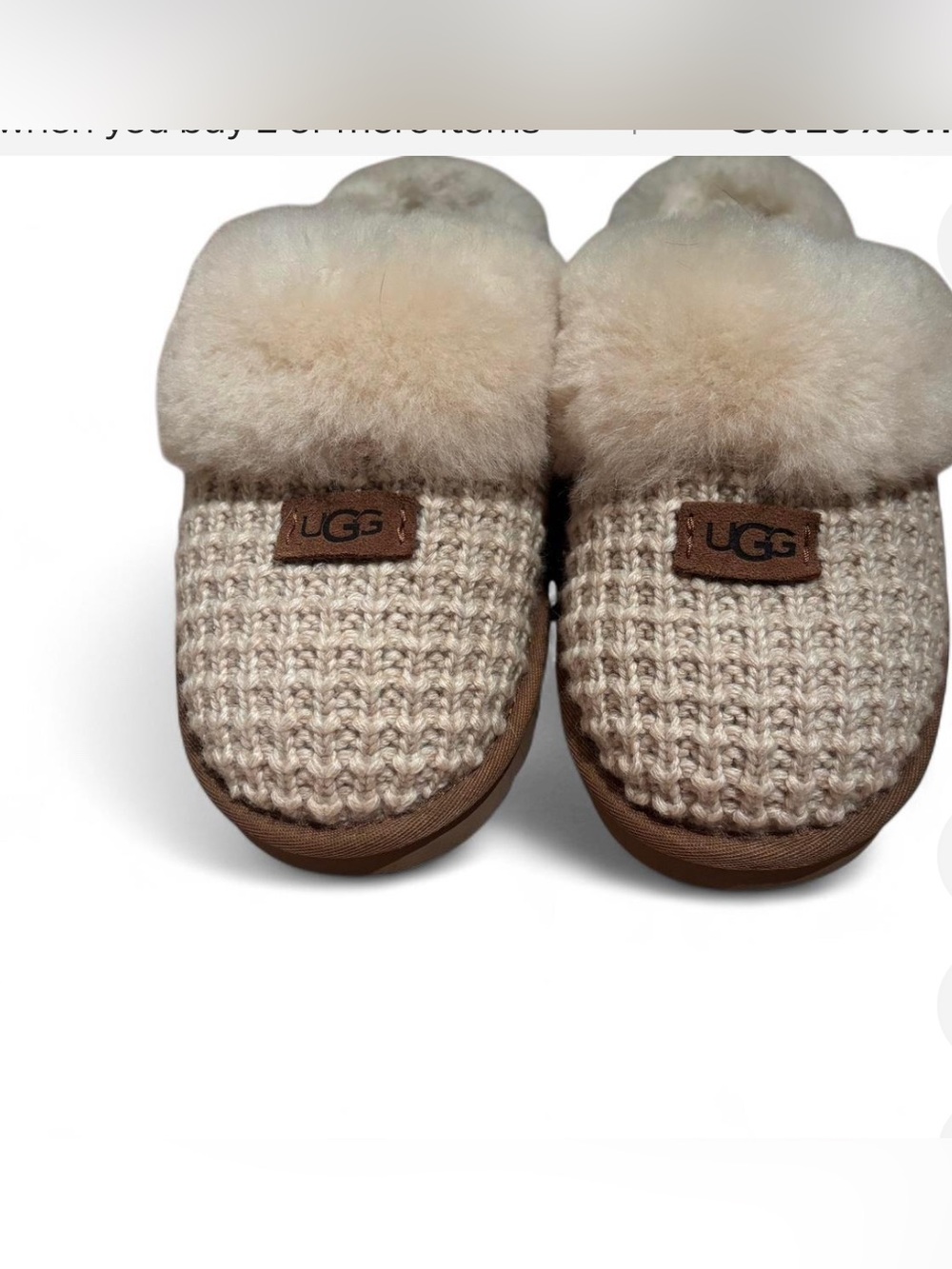 Brand new UGG Cozy knit cream slippers